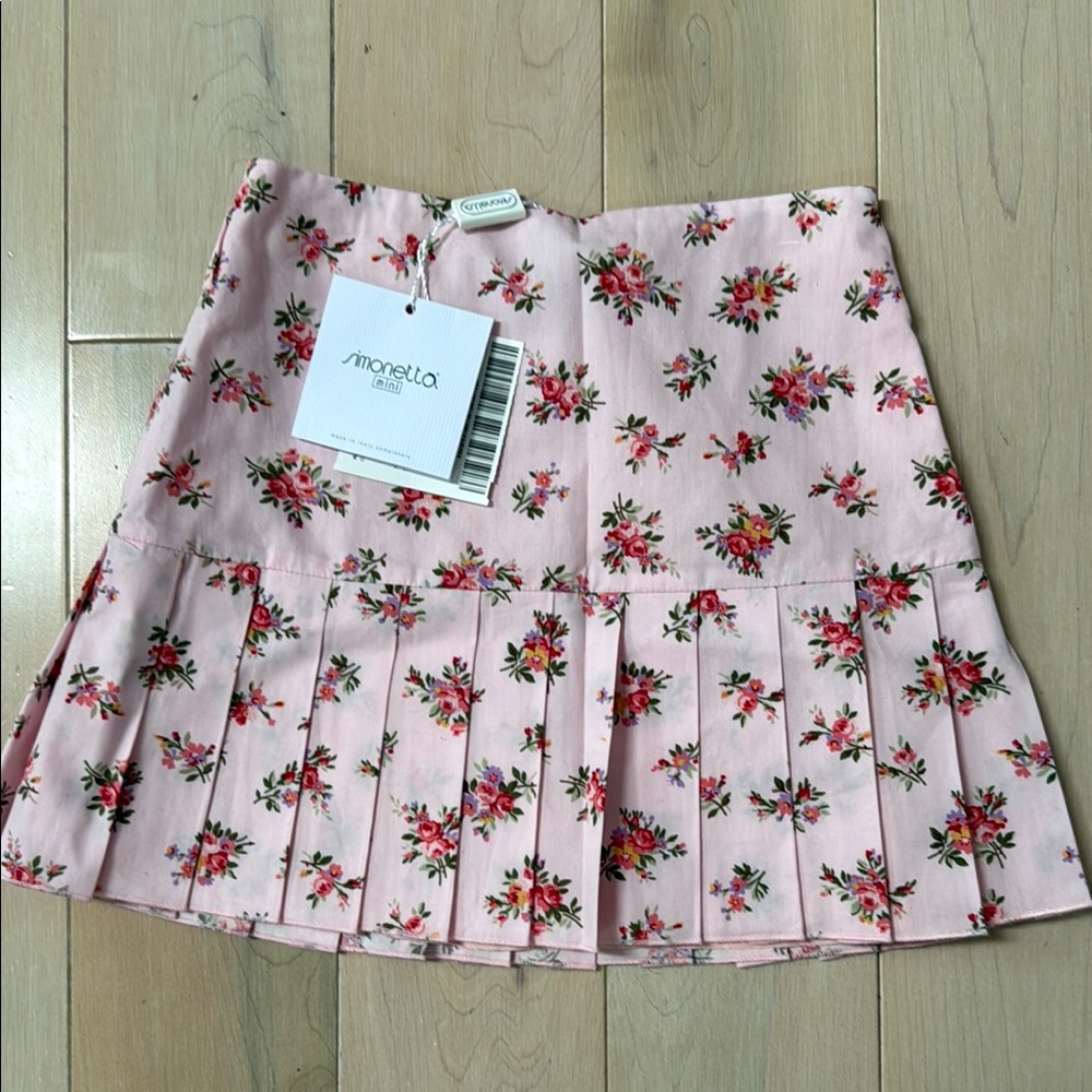 Simonetta girls cotton floral pleated skirt 5